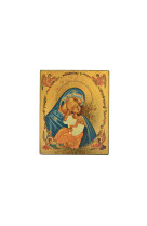 ICONE LA VIERGE A LA COURONNE FLEURIE / AUTOCOLLANTES 6.5*8.5 CMS - - CLEMENCES