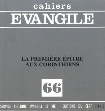 PREMIERE EPITRE AUX CORINTHIENS CE66 - CARREZ M - CERF