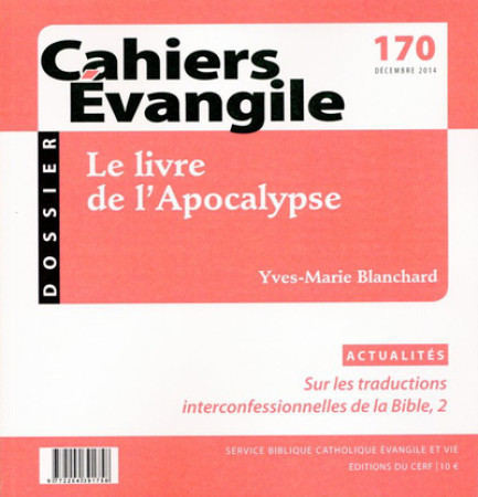 LIVRE DE L'APOCALYPSE - Yves-Marie Blanchard - CERF