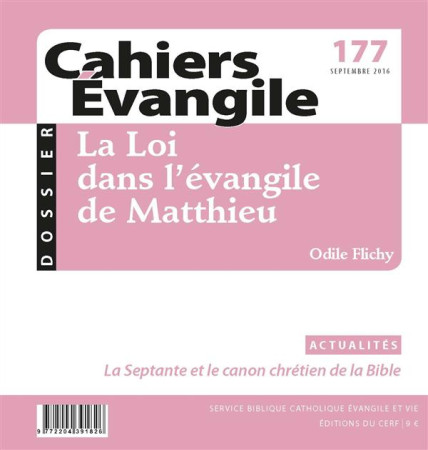 LA LOI DANS L-EVANGIDE MATTHIEU  CE177 - FLICHY O. - Cerf