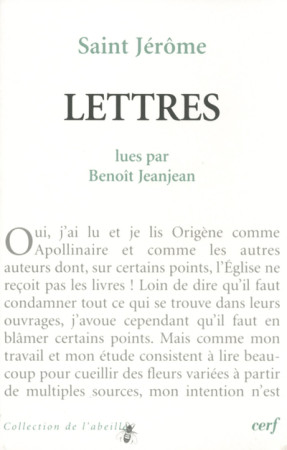 LETTRES DE SAINT JEROME - Jean Jeanjean - CERF