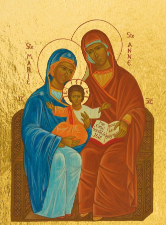 SAINTE ANNE - ICONE DOREE 9.6X12.5CM -   - CLEMENCES