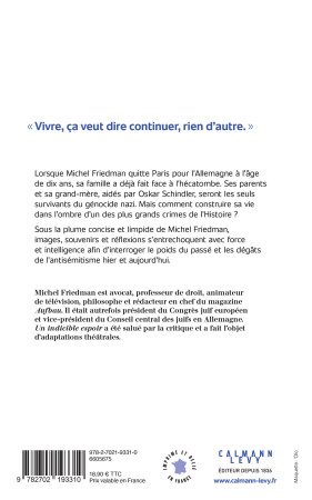 Un indicible espoir - Michel Friedman - CALMANN-LEVY