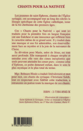 Chants pour la Nativité -  - L'HARMATTAN